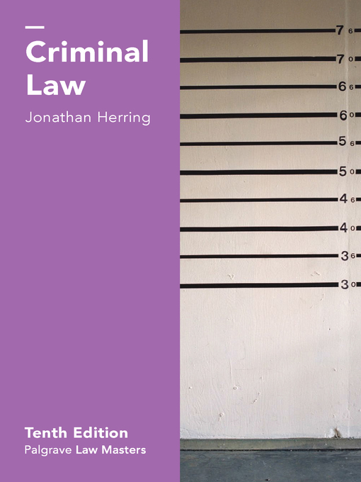 Title details for Criminal Law by Jonathan Herring - Available